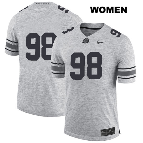 Ohio State Buckeyes Women's Jerron Cage #98 Gray Authentic Nike No Name College NCAA Stitched Football Jersey GZ19D40ZG